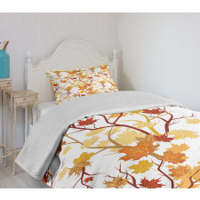 Autumn Season Elements Nature Bedspread Set