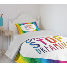 Rainbow Words Bedspread Set