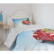 Red Truck Xmas Tree Bedspread Set