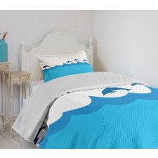 Dolphins on Waves Ocean Bedspread Set