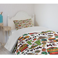 Cartoon Cactus Salsa Bedspread Set