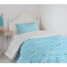 Cartoon Seahorses Nursery Bedspread Set