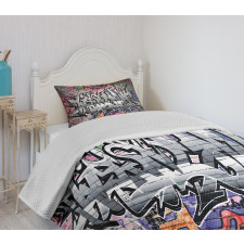 Graffiti Grunge Wall Art Bedspread Set