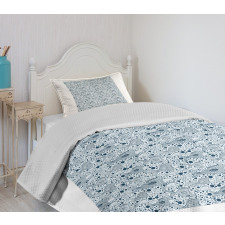 Sketch of Sea Animals Bedspread Set