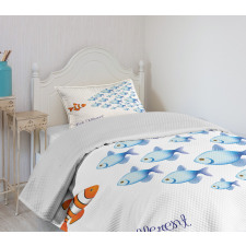 Think Differently Words Bedspread Set