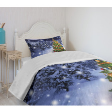 Elf Noel Theme Winter Bedspread Set