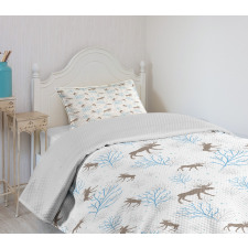 Winter Retro Forest Bedspread Set