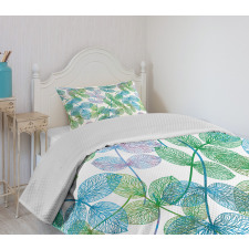 Flowers Leaves Ivy Ombre Bedspread Set