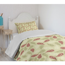 Floral Leaf Pattern Bedspread Set