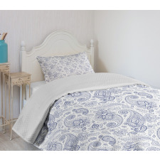Abstract Buds and Dots Bedspread Set