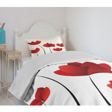 Vivid Rose Flower Petal Bedspread Set