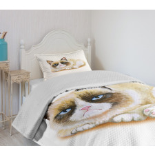 Grumpy Angry Cat Love Bedspread Set