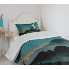 Night Sky on Mountain Bedspread Set