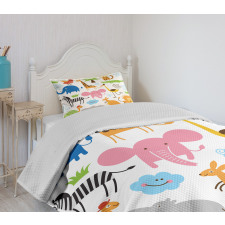 Safari Giraffe Elephant Bedspread Set