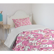 Rabbits Kids Humor Bedspread Set