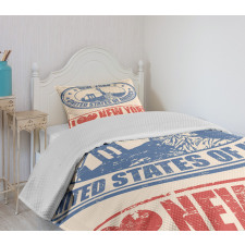 Love NYC in Red Blue Bedspread Set