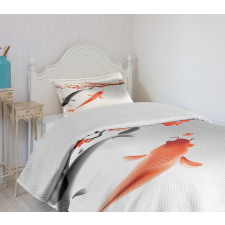 Koi Carp Fish Couple Bedspread Set