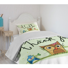 Bird Owl Bedspread Set