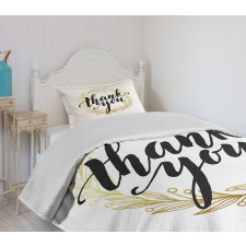 Thank You Words Leaves Bedspread Set