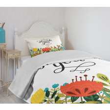 Hand Writing Thank You Bedspread Set