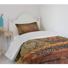 Grunge Brick Wall Bedspread Set