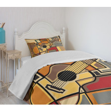 Geometric Guitar Funky Bedspread Set