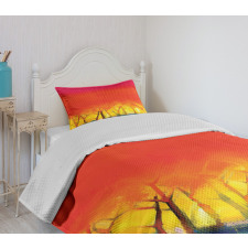 Colorful Abstract Tree Bedspread Set