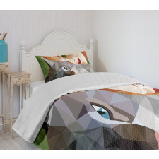 Geometric Mosaic Kitten Bedspread Set