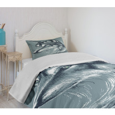 Wild Exotic Wolf Image Bedspread Set