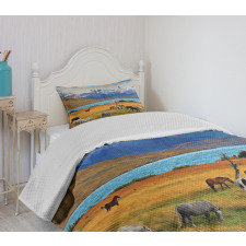 Farm Horse in Mountain Bedspread Set