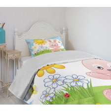 Rabbit in Garden Bedspread Set