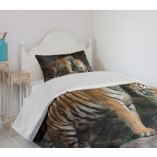 Tiger Couple in Jungle Bedspread Set