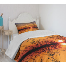 Lake Sunset Photo Scene Bedspread Set