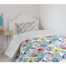 Desert Sand Wild Flowers Bedspread Set