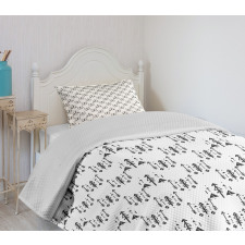 Arrows Black and White Bedspread Set