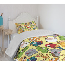 Hippo Giraffe Koala Bedspread Set
