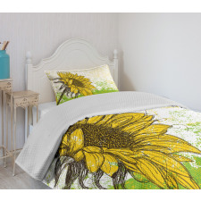 Floral with Sunflowers Bedspread Set