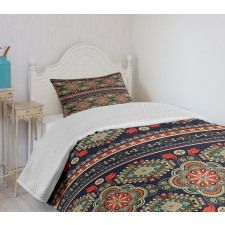 Floral Geometric Shapes Bedspread Set