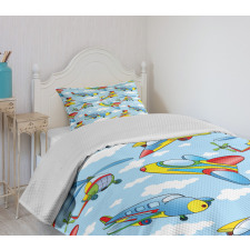 Planes and Helicopters Bedspread Set