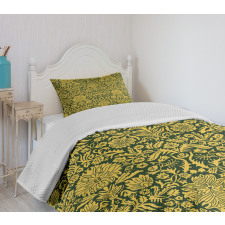 Baroque Flowers Motif Bedspread Set