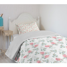 Rose Petals Blossoms Bedspread Set