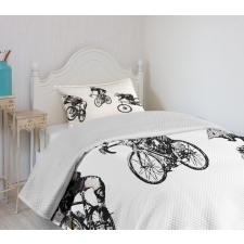 Sketch Cyclists Bedspread Set