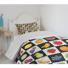 Kitchen Fruits Bedspread Set