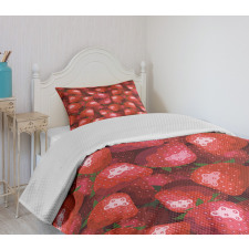 Strawberries Ripe Fruits Bedspread Set