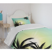 Hawaiian Miami Beach Sun Bedspread Set