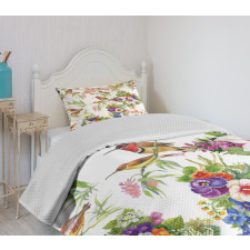 Exotic Spring Flowers Bedspread Set