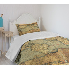 Vintage Atlas Old Chart Bedspread Set