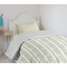 Bamboo Branches Leaves Bedspread Set