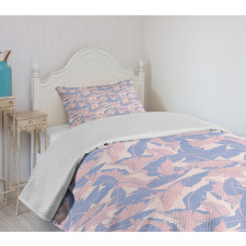 Palm Leaves Soft Tones Bedspread Set