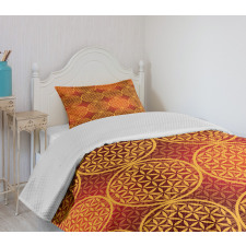 Flower Medieval Tones Bedspread Set